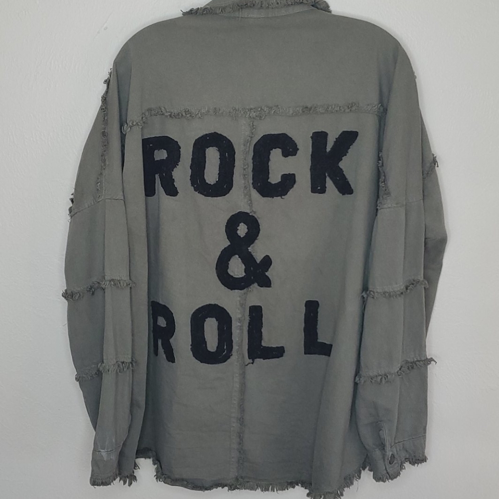 Elan Rock & Roll Jacket In Olive Size Medium